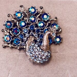 Vintage Weiss Peacock Brooch